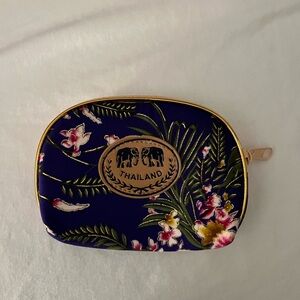 Floral Coin Purse with Elephant Emblem